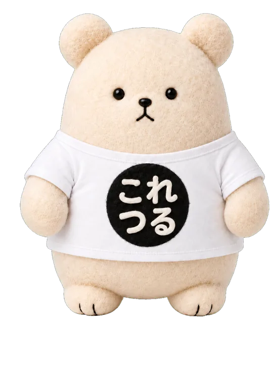 これつるファンの、白いこれつるTシャツのくま
